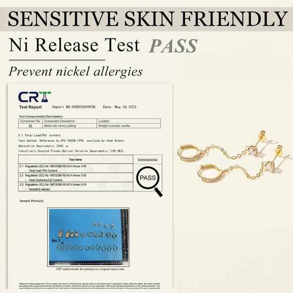 Gold Pearl Hoop Earrings for Women, 18K Gold Dangle Small Hoops, Lightweight and - Picture 8 of 9